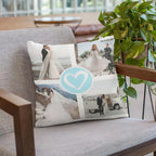 4 Photo Personalised Collage Cushion with a Heart in Centre