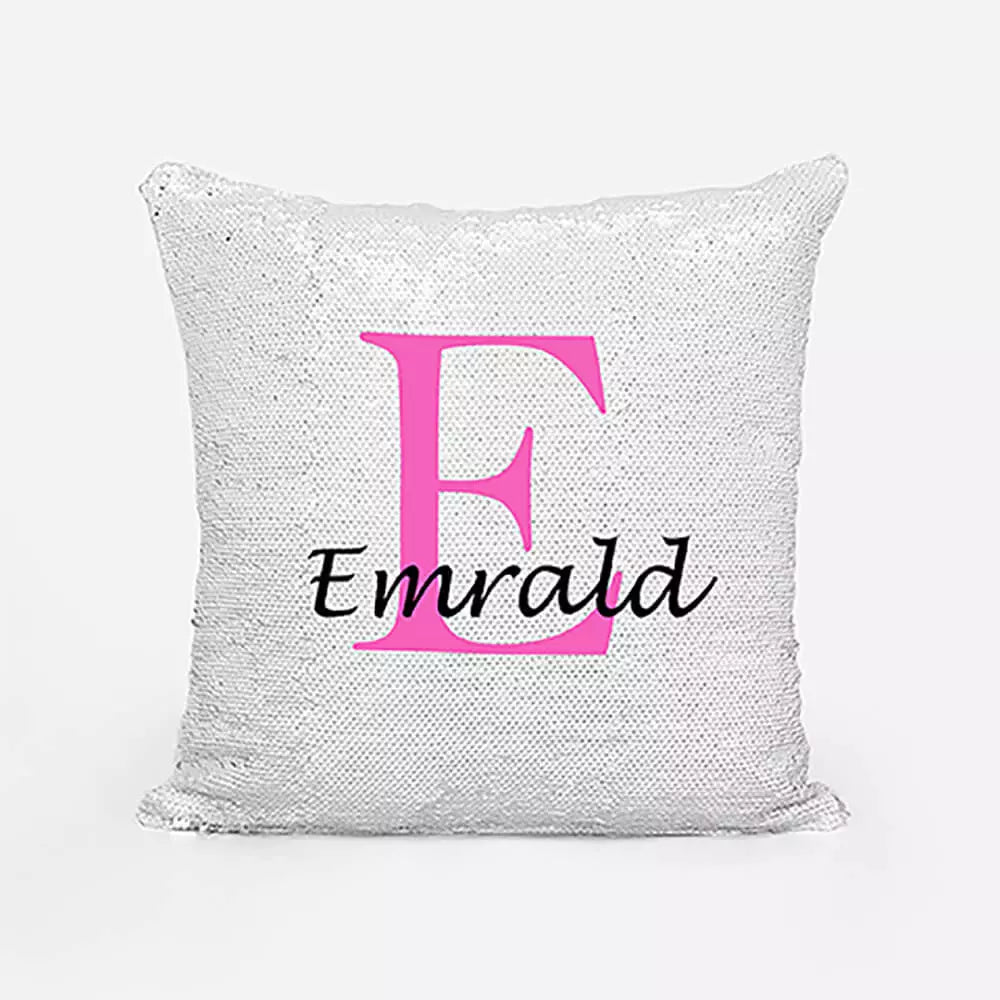 Personalised Sequin Magic Cushion For Her - Add Initial