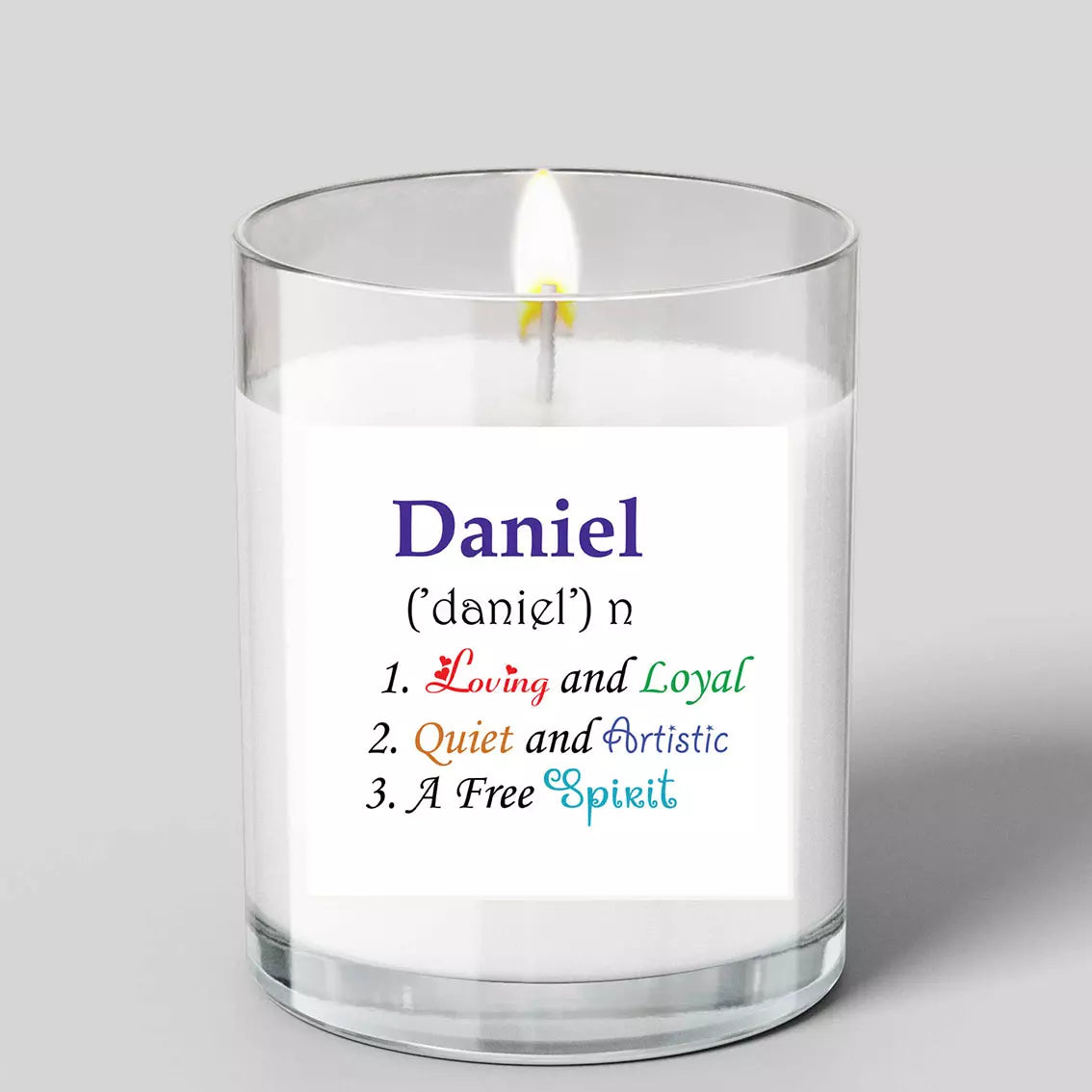Personalised Glass Scented Candle - Add Name & Characteristics