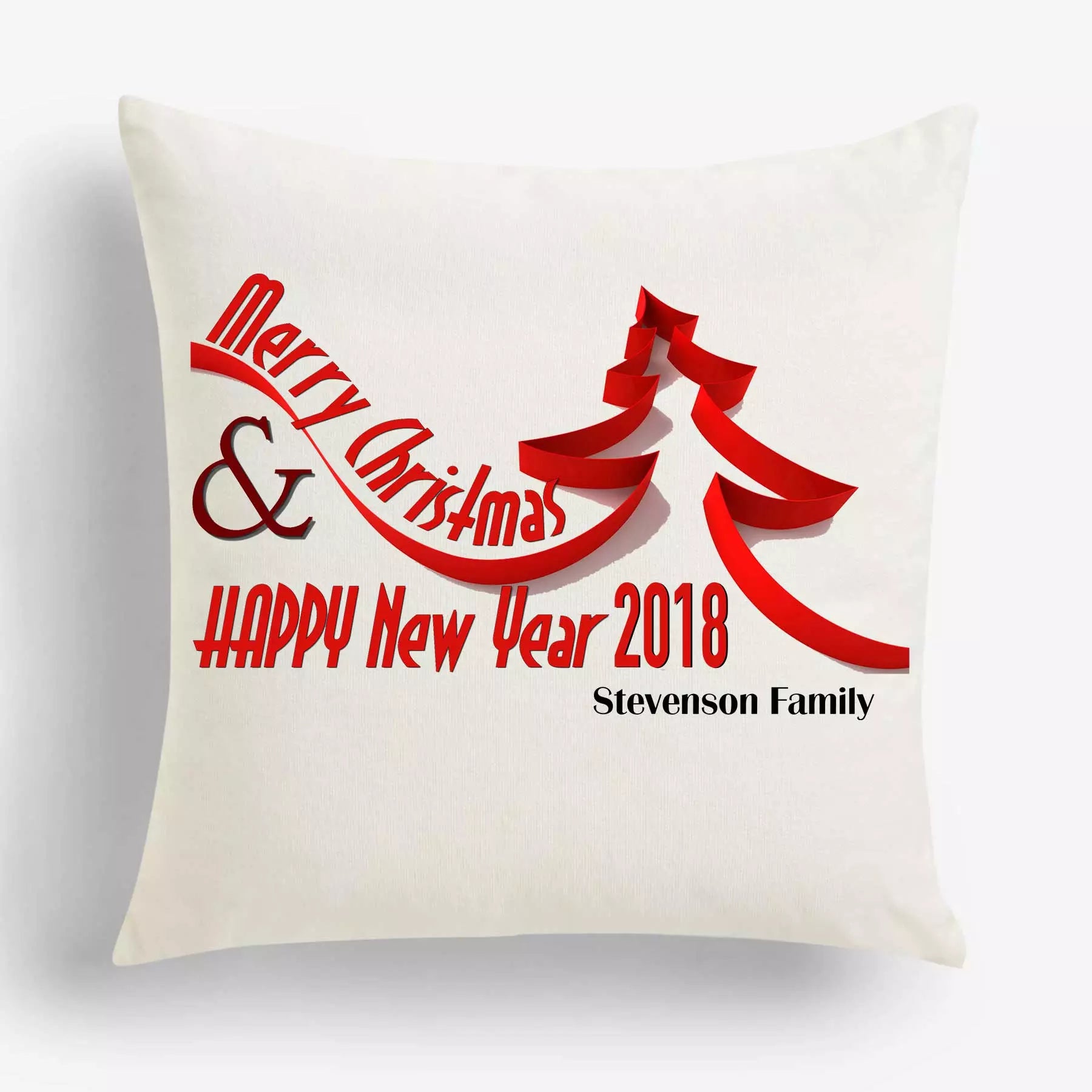 Personalised 'Merry Christmas & Happy New Year' Cushion