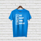 Personalised Funny Daily Activity T-Shirt - Eat, Sleep, Code, Repeat