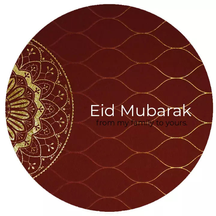 Personalised Red & Gold Eid Labels & Stickers