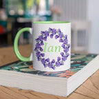 Personalised Purple Wreath Name Mug