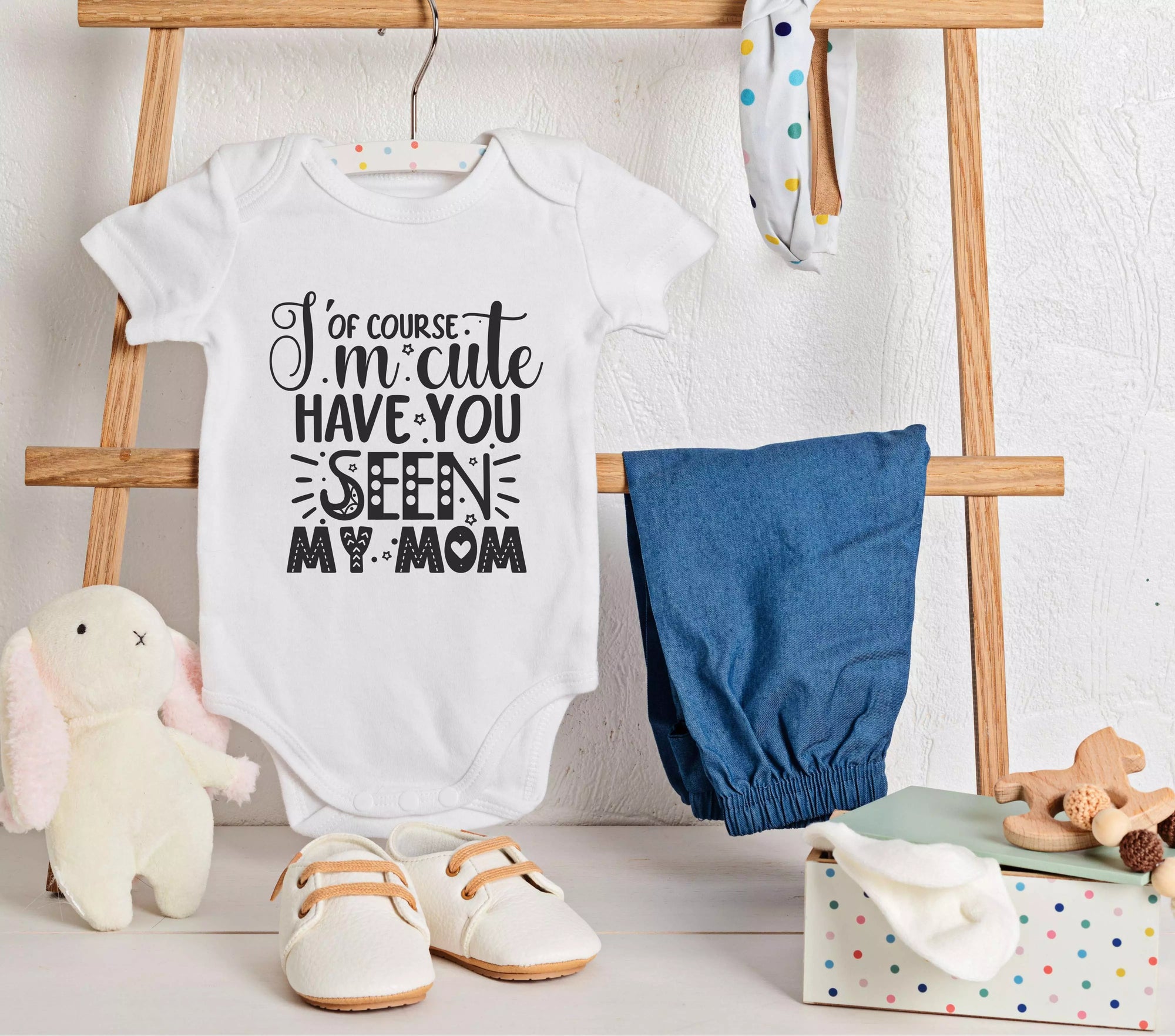 Personalised 'Of Course I'm Cute - Have You Seen My Mum' Babygrow