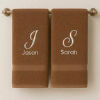 Personalised Name & Initial Couples Embroidered Towels