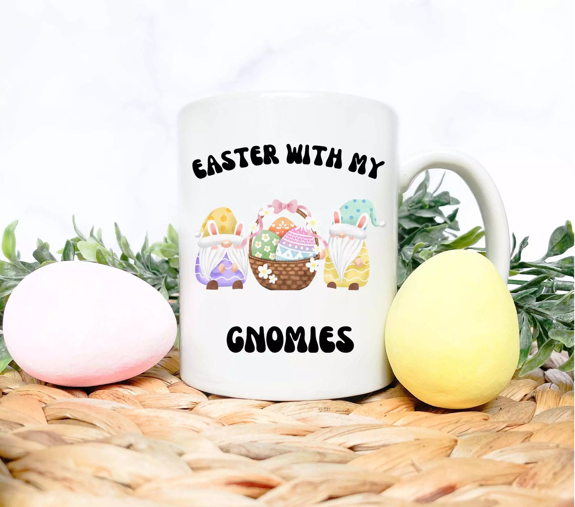 Personalised 'Easter With My Gnomies' Mug - Add Name/Message