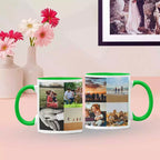 Personalised Red Coloured Inside Mug with 8 Photo Collage