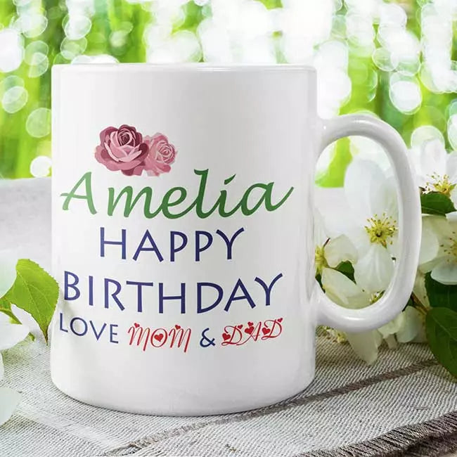 Personalised Happy Birthday Mug - Add Name