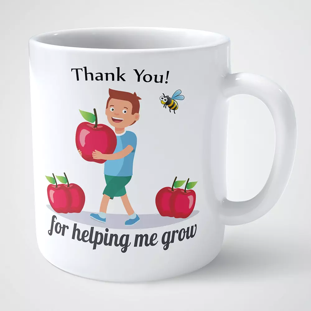 Personalised Thank You Teacher for Helping me Grow Mug