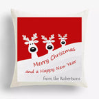 Personalised 3 Reindeer Christmas Cushion - Add Name