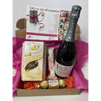 I Heart Prosecco and Snacks Hamper with Personalised Christmas Card