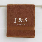 Personalised Initials & Date Couples Embroidered Towels