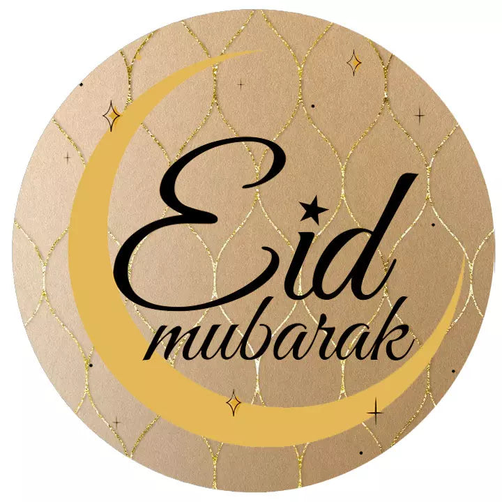Personalised Yellow Moon Eid Labels & Stickers