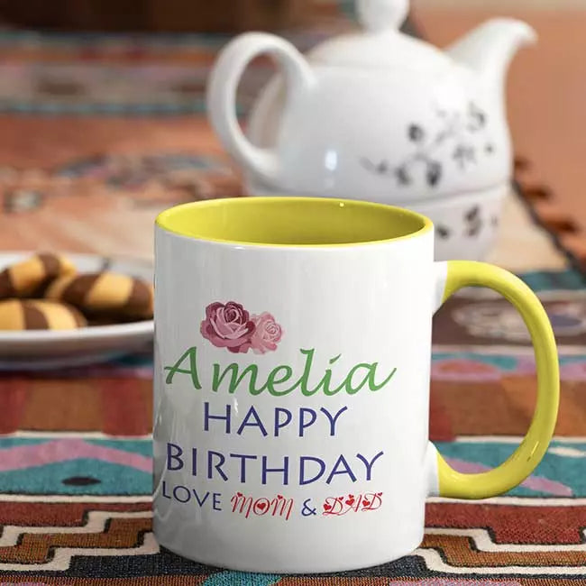 Personalised Happy Birthday Mug - Add Name