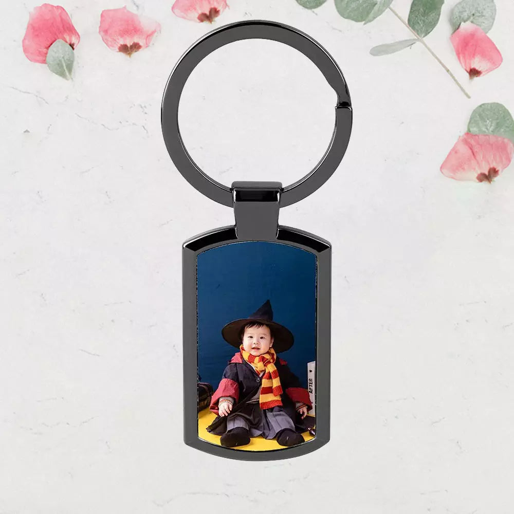 Personalised Metal Photo Keyring with Gift Box