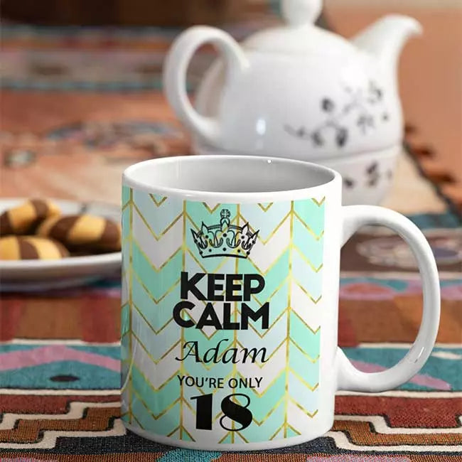 Keep Calm You are Only 40 - Personalised Birthday Mug - Geo Retro