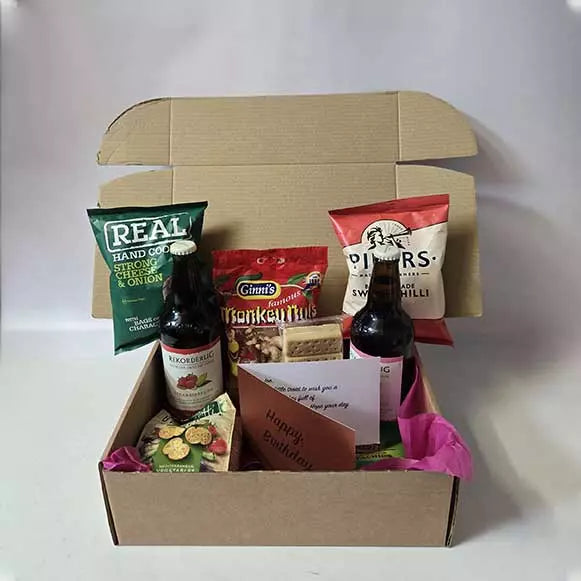 Rekorderlig (Swedish Cider) and Snacks Hamper with Personalised Message