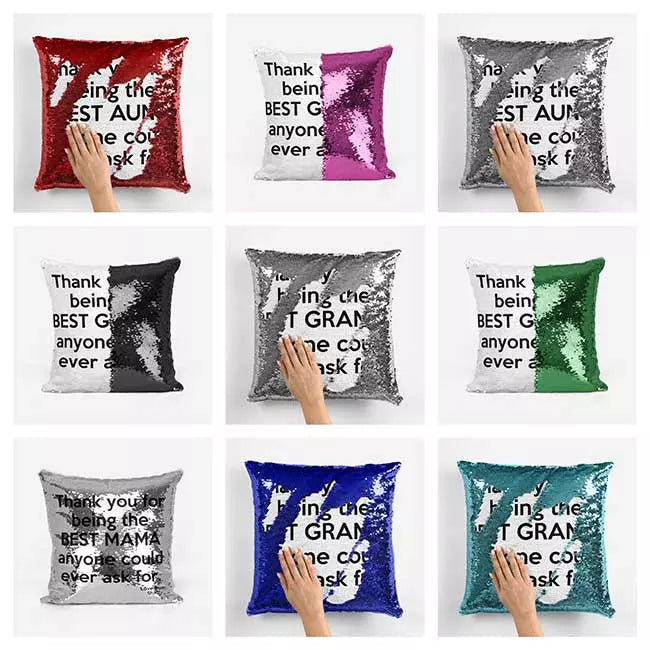 Personalised Best Mum/Aunt/Granny Sequin Cushion Cover