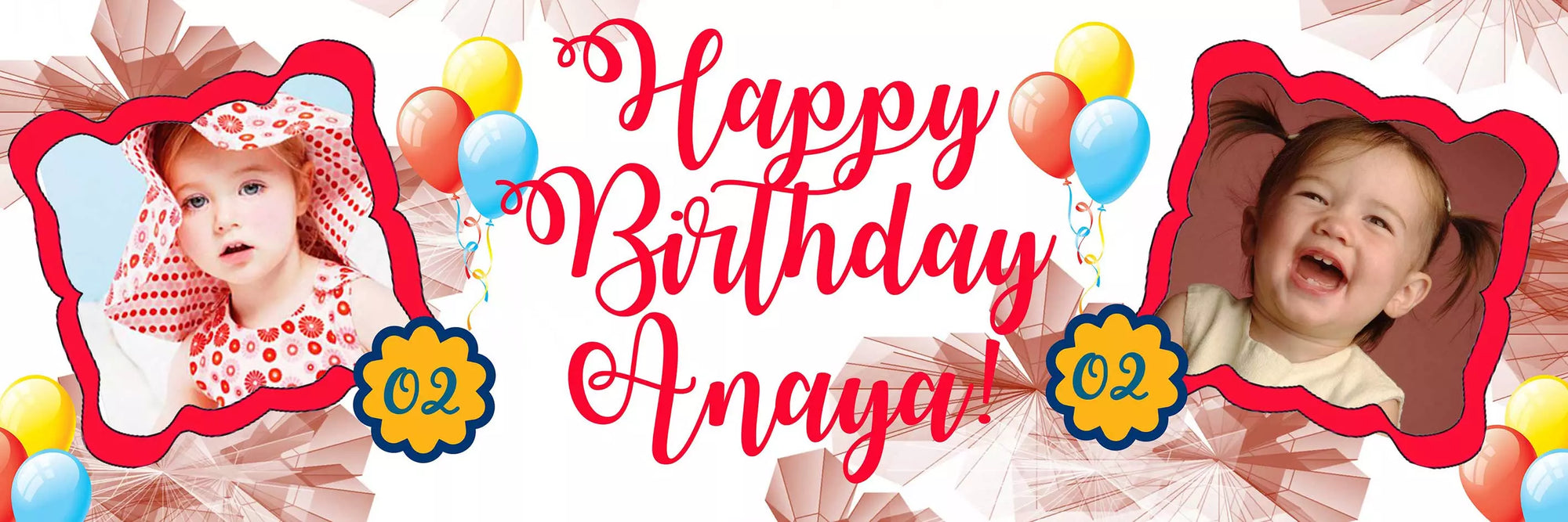 Personalised Age Birthday Banner - Upload pictures