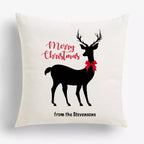 Personalised Reindeer Christmas Cushion - Add Name