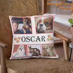 Personalised 5 Photos Collage Cushion with a Paw Design