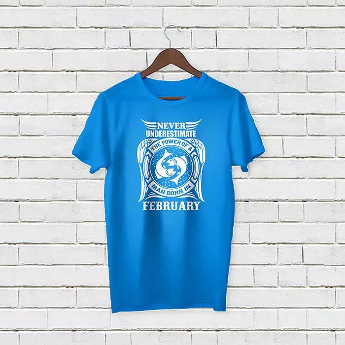 Personalised 'Never Underestimate the Power of a Man born in MONTH' T-Shirt