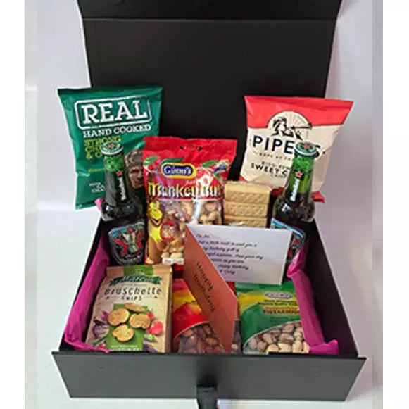 Luxury Heineken Beer Bottles and Snacks Hamper with Personalised Card