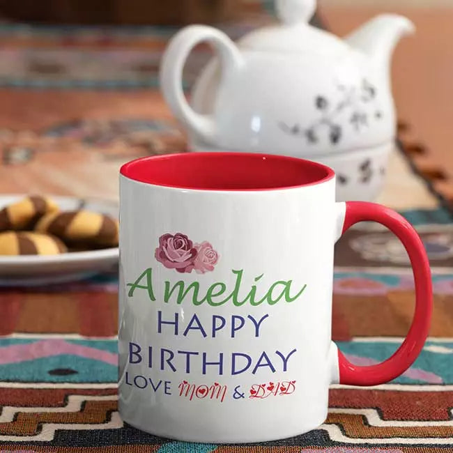 Personalised Happy Birthday Mug - Add Name