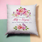 Personalised Pink & Peach Garland Cushion - Add Names/Dates