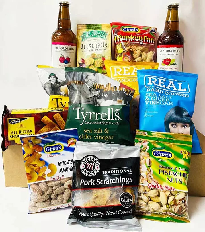 Rekorderlig (Swedish Cider) and Snacks Hamper with Personalised Message
