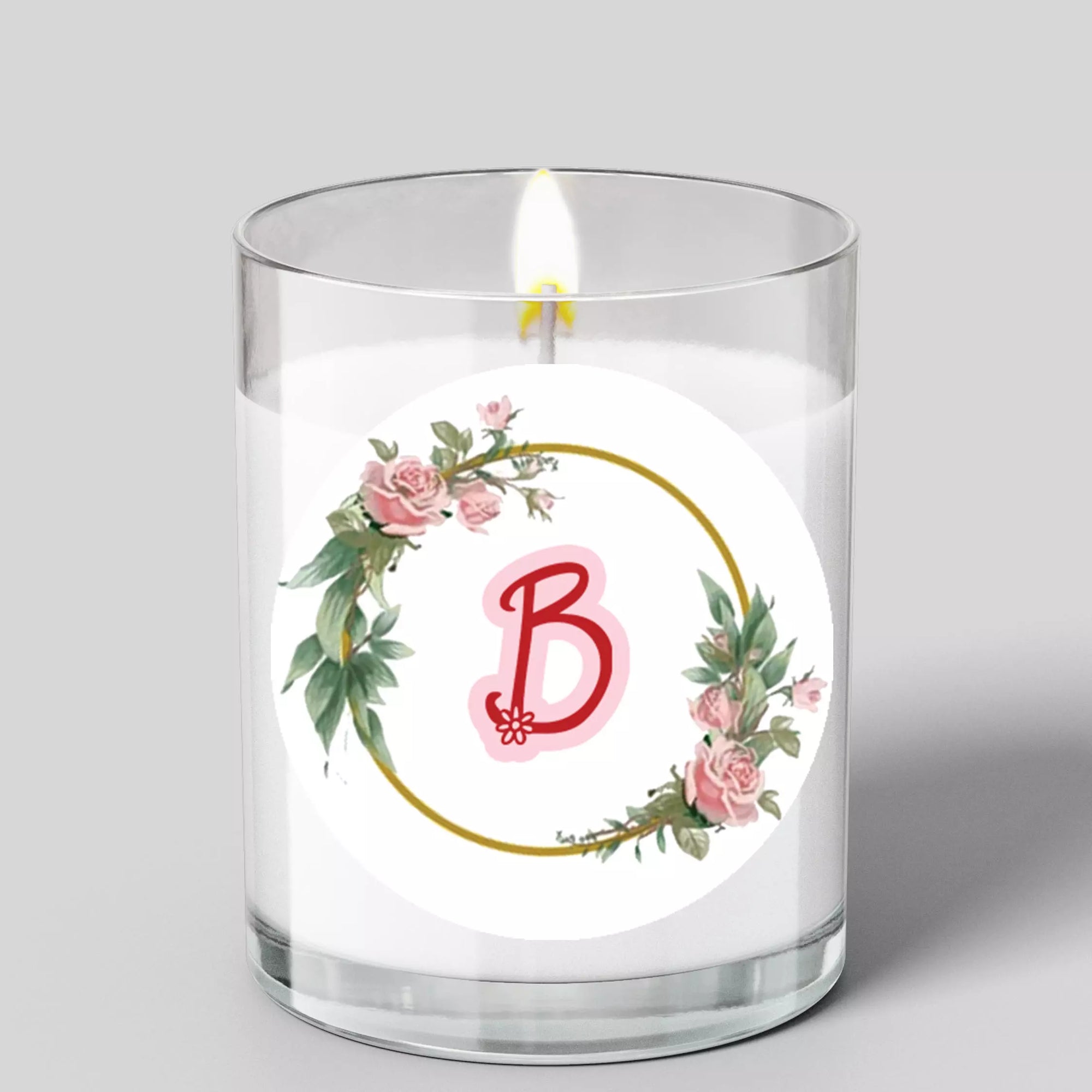 Personalised Glass Scented Candle with Lid - Add Name and Initial