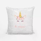 Personalised Be Unique Unicorn Sequin Magic Cushion Cover