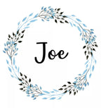 Personalised Pocket Bib with a Blue Wreath Design - Add Name