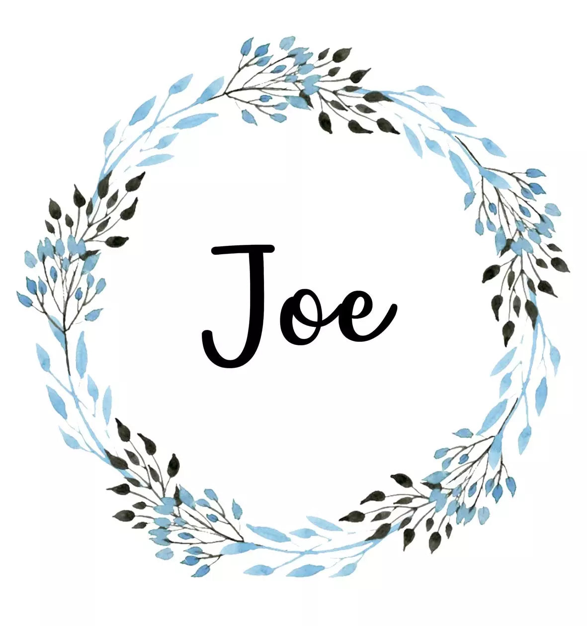 Personalised Pocket Bib with a Blue Wreath Design - Add Name