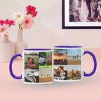Personalised Red Coloured Inside Mug with 8 Photo Collage