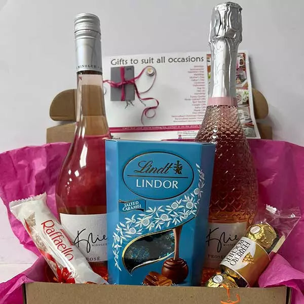 Kylie Minogue Rose and Snacks Hamper with Personalised Card
