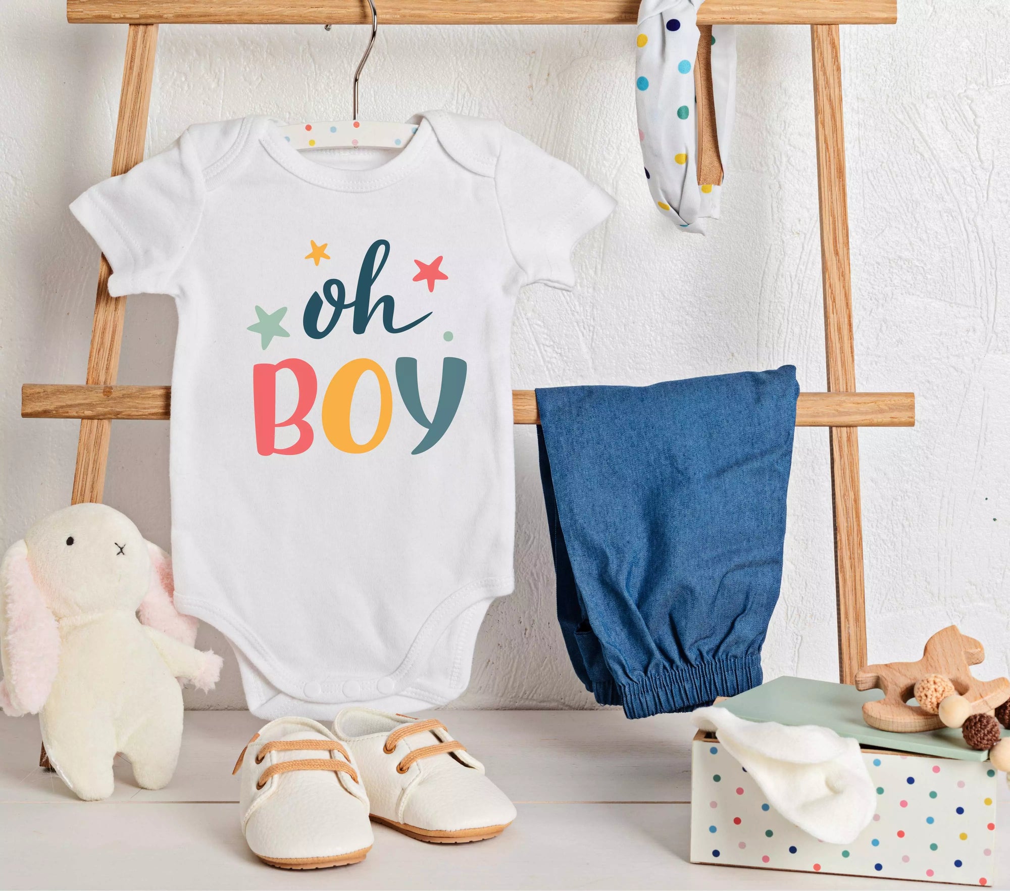 Personalised 'Oh Boy' Babygrow