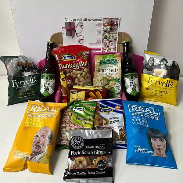 BrewDog Craft Beer and Snacks Hamper - 2 Bottles (Punk AF, Vaga Bond, Dead Pony Club) - Personalised Christmas Card