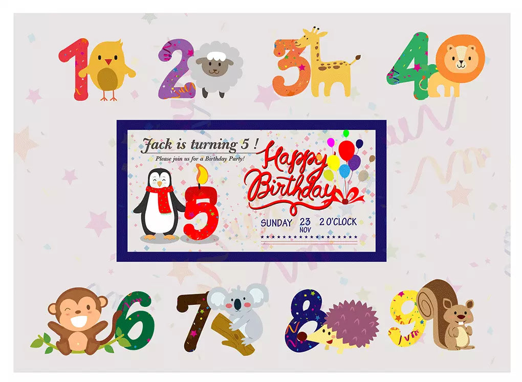 Personalised Animal Themed Birthday Banner