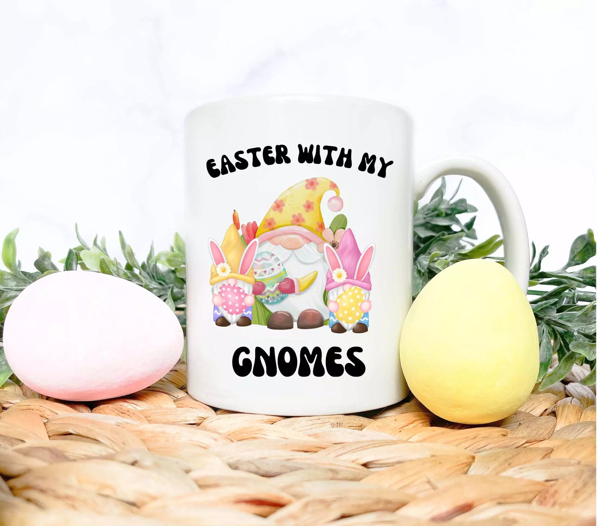 Personalised 'Easter With My Gnomies' Mug - Add Name