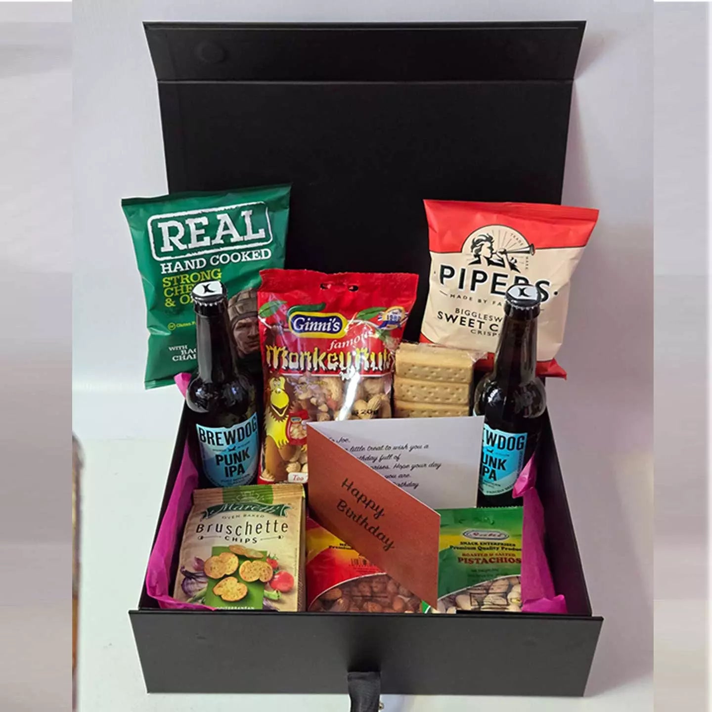 Luxury BrewDog Craft Beer and Snacks Hamper with Personalised Card