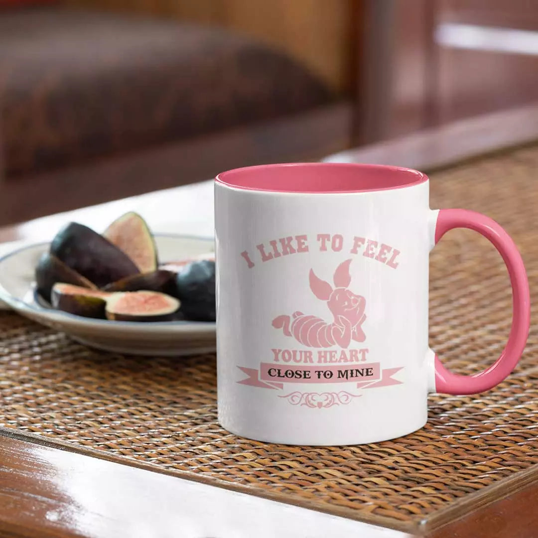 I Like to Feel Your Heart - Personalised Colour Inside Mug Gift