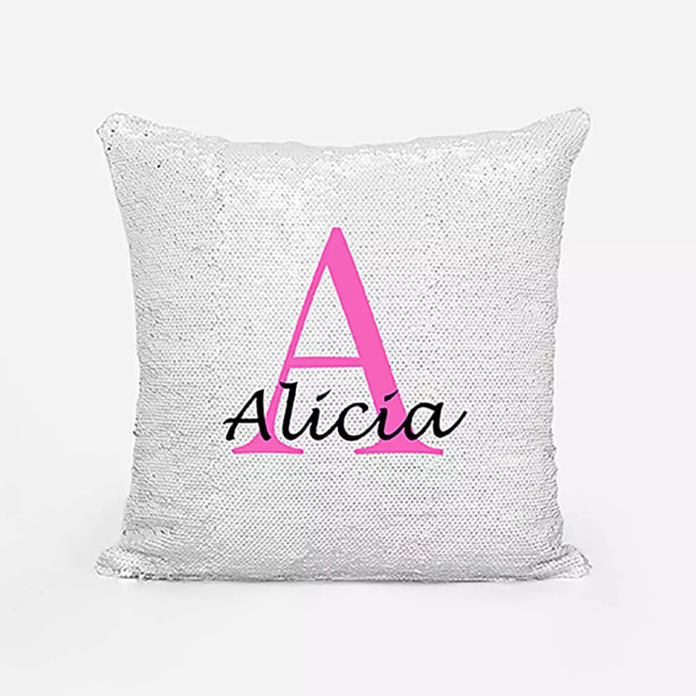 Personalised Sequin Magic Cushion For Her - Add Initial