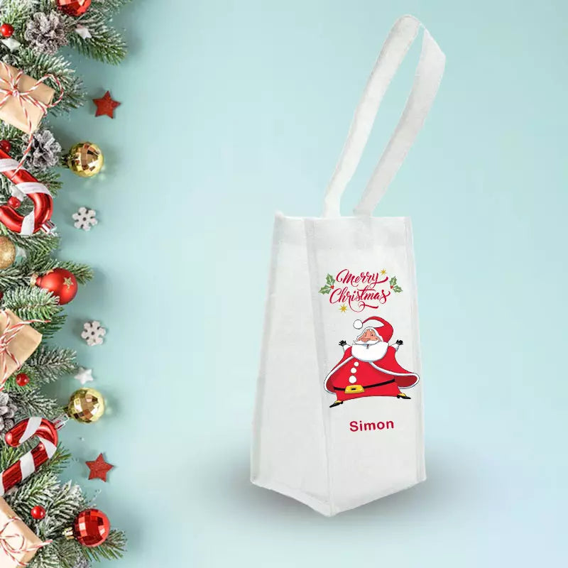 Personalised Santa Wine Tote Bag