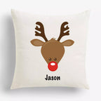 Personalised Rudolph the Reindeer Christmas Cushion - Add Name