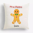 Personalised Gingerbread Man Christmas Cushion - Add Name