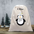 Personalised Deluxe Plush Silver Embroidered Christmas Sack