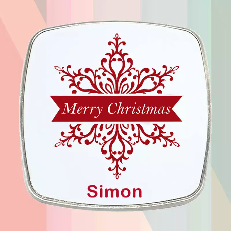 Red Snowflake - Personalised Fridge Magnet