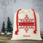 Personalised Premium Linen Christmas Sack - 9 Designs