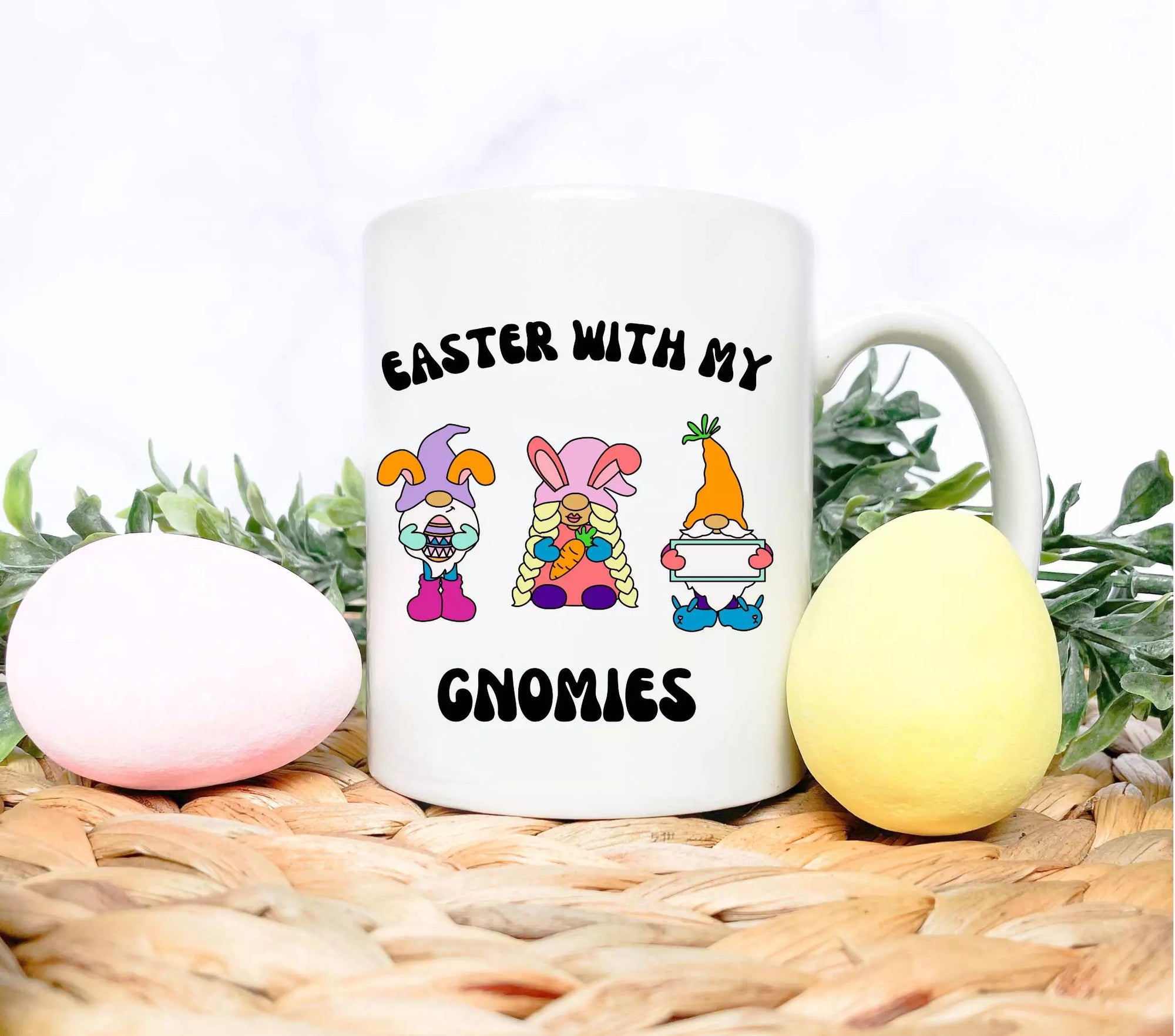 Personalised 'Easter With My Gnomies' Mug - Add Name